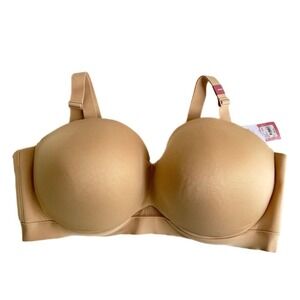 NEW Cacique Bra Smooth Balconette 44DDD Beige Underwire Back Close Comfort Strap